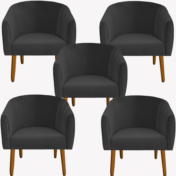 Kit 05 Poltrona Julia Decoração Salão Cadeira Escritório Rece