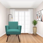 Kit 05 Poltrona Nina Decorativa Escritorio Suede Azul Tiffany