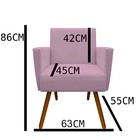 Kit 05 Poltrona Nina Decorativa Escritorio Suede Rosa Bebê -