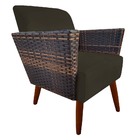 Kit 05 Poltronas Chanel Braça Tramada Pés Palito Suede Marrom