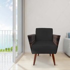 Kit 05 Poltronas Chanel Braça Tramada Pés Palito Suede Preto