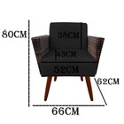Kit 05 Poltronas Chanel Braça Tramada Pés Palito Suede Preto