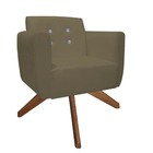 Kit 05 Poltronas Decorativa Duda Base Giratória C/strass Sued