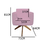 Kit 05 Poltronas Decorativa Duda Base Giratória Suede Rosa Be