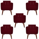 Kit 05 Poltronas Decorativa Duda C/strass Suede Marsala - D'c