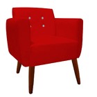 Kit 05 Poltronas Decorativa Duda C/strass Suede Vermelho - D'