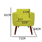 Kit 05 Poltronas Decorativa Duda Suede Amarelo - D'classe Dec