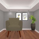 Kit 05 Poltronas Decorativa Duda Suede Marrom Rato - D'classe