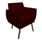 Kit 05 Poltronas Decorativa Kelly Pés Palito Suede Marsala -
