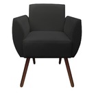 Kit 05 Poltronas Decorativa Kelly Pés Palito Suede Preto - D'