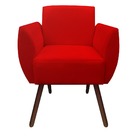Kit 05 Poltronas Decorativa Kelly Pés Palito Suede Vermelho -