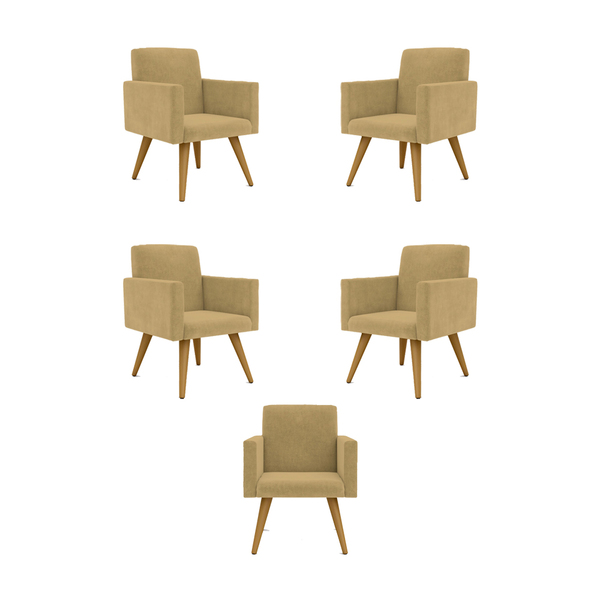 Kit 05 Poltronas Decorativa Recepção Oferta - Balaqui Decor C