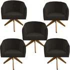 Kit 05 Poltronas Julia Decoração Base Giratória Salão Clinica