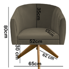 Kit 05 Poltronas Julia Decoração Base Giratória Salão Clinica