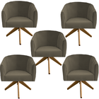 Kit 05 Poltronas Julia Decoração Base Giratória Salão Clinica