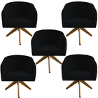 Kit 05 Poltronas Julia Decoração Base Giratória Salão Clinica