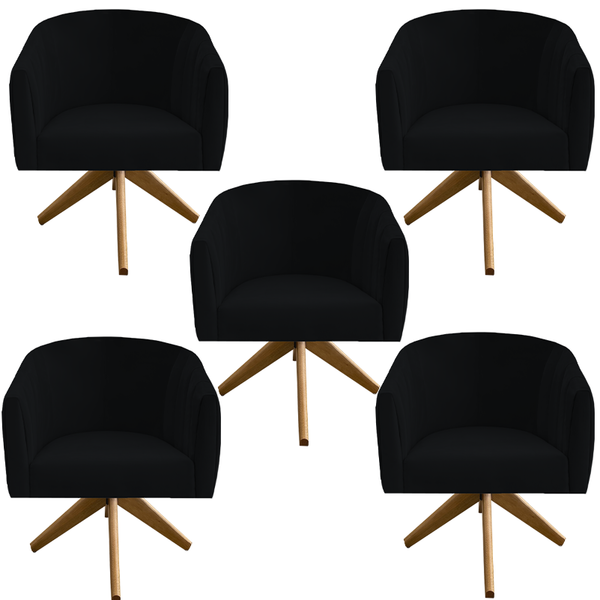 Kit 05 Poltronas Julia Decoração Base Giratória Salão Clinica