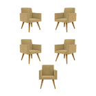 Kit 05 Poltronas Nina Decorativa Para Recepção Balaqui Decor