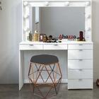 Kit 05 Puff Banqueta Aramado Luna Hexágono Base Bronze Corino