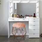 Kit 05 Puff Banqueta Aramado Luna Hexágono Base Bronze Pelúci