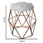 Kit 05 Puff Banqueta Aramado Luna Hexágono Base Bronze Pelúci