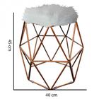 Kit 05 Puff Banqueta Aramado Luna Hexágono Base Bronze Pelúci