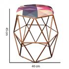 Kit 05 Puff Banqueta Aramado Luna Hexágono Base Bronze Triâng