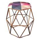 Kit 05 Puff Banqueta Aramado Luna Hexágono Base Bronze Triâng