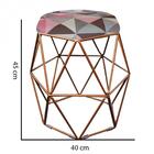 Kit 05 Puff Banqueta Aramado Luna Hexágono Base Bronze Triâng