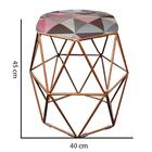 Kit 05 Puff Banqueta Aramado Luna Hexágono Base Bronze Triâng