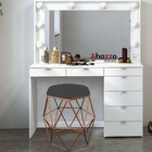 Kit 05 Puff Banqueta Aramado Luna Para Penteadeira Hexágono B