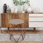 Kit 05 Puff Banqueta Aramado Luna Para Penteadeira Hexágono B