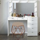 Kit 05 Puff Banqueta Aramado Luna Para Penteadeira Hexágono B