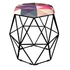 Kit 05 Puff Banqueta Aramado Luna Para Penteadeira Hexágono B