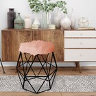 Kit 05 Puff Banqueta Aramado Luna Para Penteadeira Hexágono B