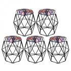 Kit 05 Puff Banqueta Aramado Luna Para Penteadeira Hexágono B