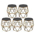 Kit 05 Puff Banqueta Aramado Luna Para Penteadeira Hexágono B