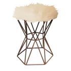 Kit 05 Puff Banqueta Louis Aramado Hexágono Bronze Pelúcia Be