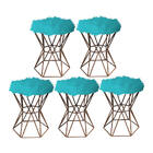 Kit 05 Puff Banqueta Louis Aramado Hexágono Para Penteadeira