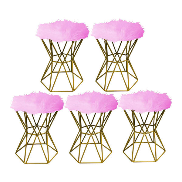 Kit 05 Puff Banqueta Louis Aramado Hexágono Para Penteadeira