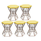 Kit 05 Puff Banqueta Louis Industrial Para Penteadeira Sala H