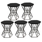 Kit 05 Puff Banqueta Louis Industrial Para Penteadeira Sala H