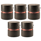 Kit 05 Puffs Bancos Decorativos Redondo Porto 49x43cm Corano