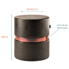 Kit 05 Puffs Bancos Decorativos Redondo Porto 49x43cm Corano