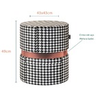 Kit 05 Puffs Bancos Decorativos Redondo Porto 49x43cm Suede C