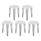 Kit 05 Puffs Banqueta Alta Bita Industrial Pé De Ferro