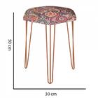 Kit 05 Puffs Banqueta Alta Bita Industrial Pé De Mosaico