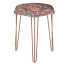 Kit 05 Puffs Banqueta Alta Bita Industrial Pé De Mosaico