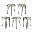 Kit 05 Puffs Banqueta Alta Bita Industrial Sala Penteadeira P