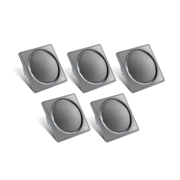 Kit 05 - Ralo Click De Inox Grafite 10x10 Cm + Porta Grelha C